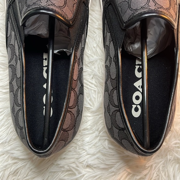 🖤Coach Men's Black Signature Jacquard Slip On Skate Sneaker (C8958) - Picture 5 of 13